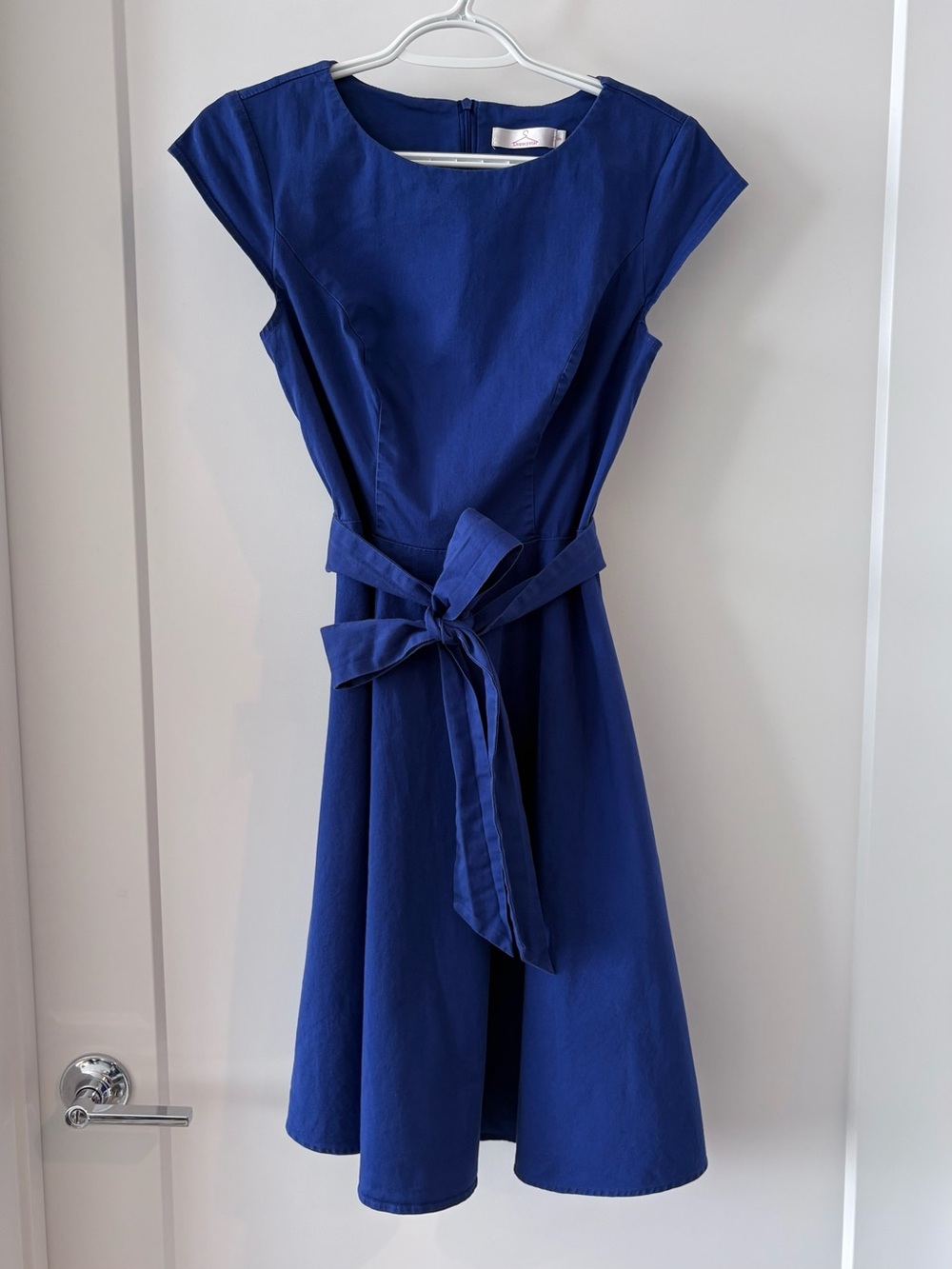 Dressystar Royal Blue A-Line Belted Dress